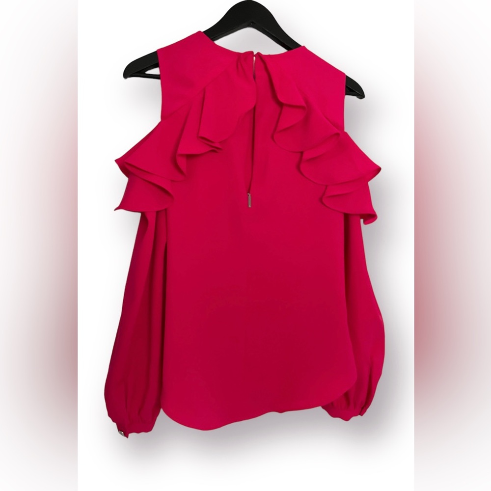 Lauren Ralph Lauren Ruffled Cold Shoulder Blouse - Picture 3 of 8